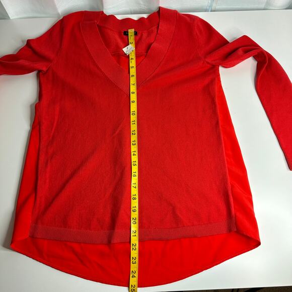 NWT Talbots Red V-Neck Cotton Rayon Nylon Front Poly Back Sweater Womens Size XS - Picture 10 of 10